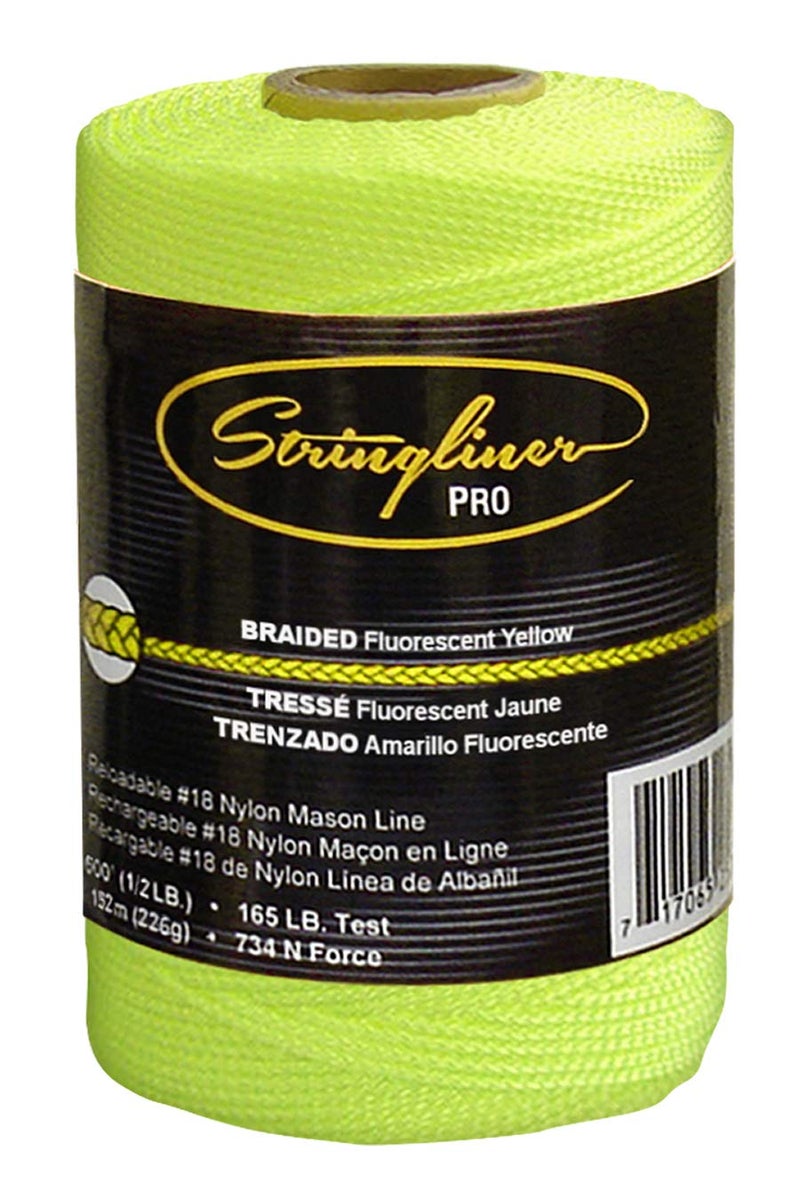 Stringliner Braided Mason Line Replacement Roll Contractor Pack 500' - Fluorescent Yellow (Pack of 6) - SL35465CPK - Image 2